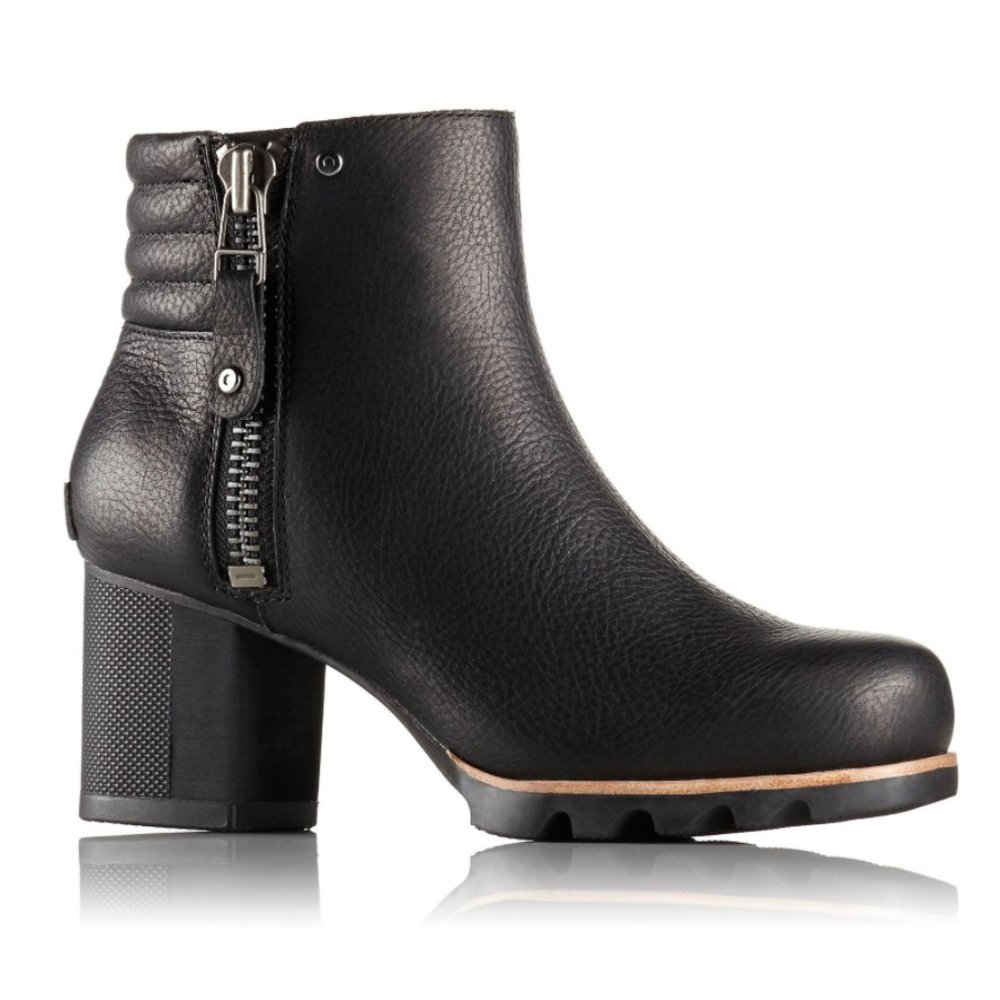 Sorel Waterproof Black Heeled Danica Ankle Boot Sz 9